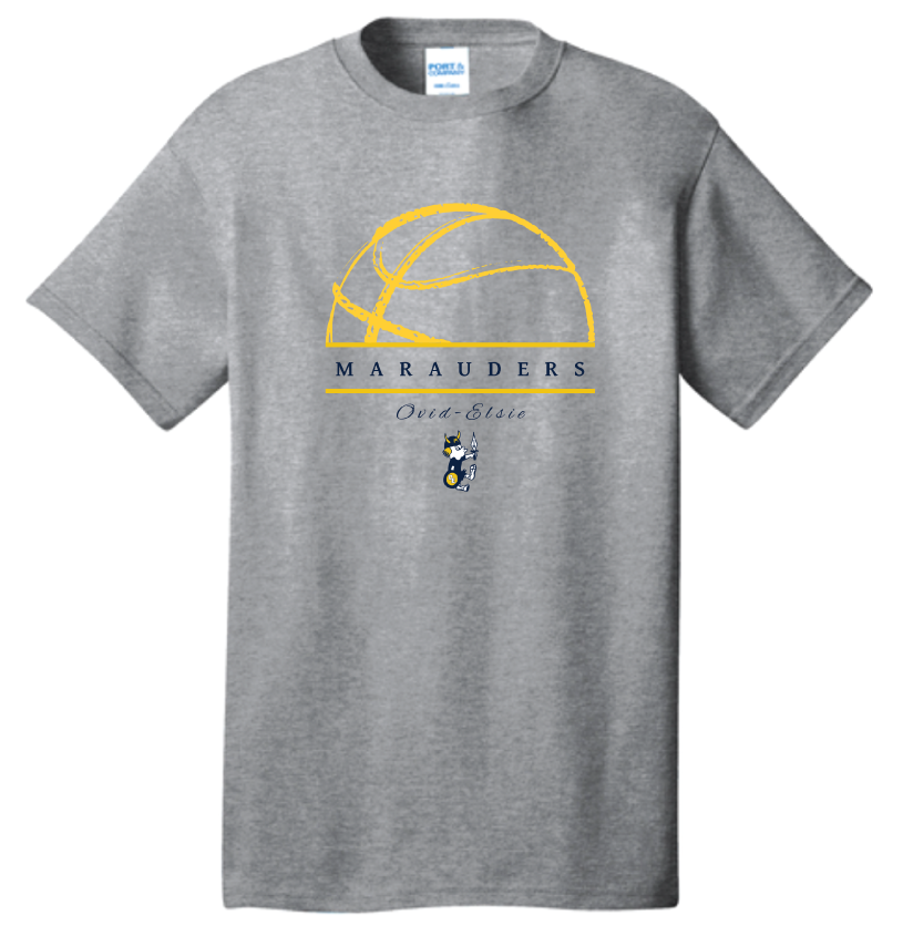 2026 Ovid-Elsie Basketball Port & Co™ Core Cotton Tee GREY