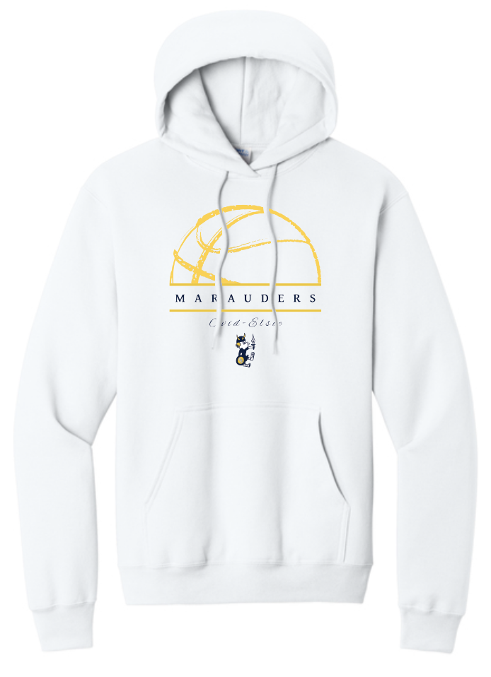 2026 Ovid-Elsie Basketball Port & Co™ Core Fleece Pullover Hooded Sweatshirt WHITE