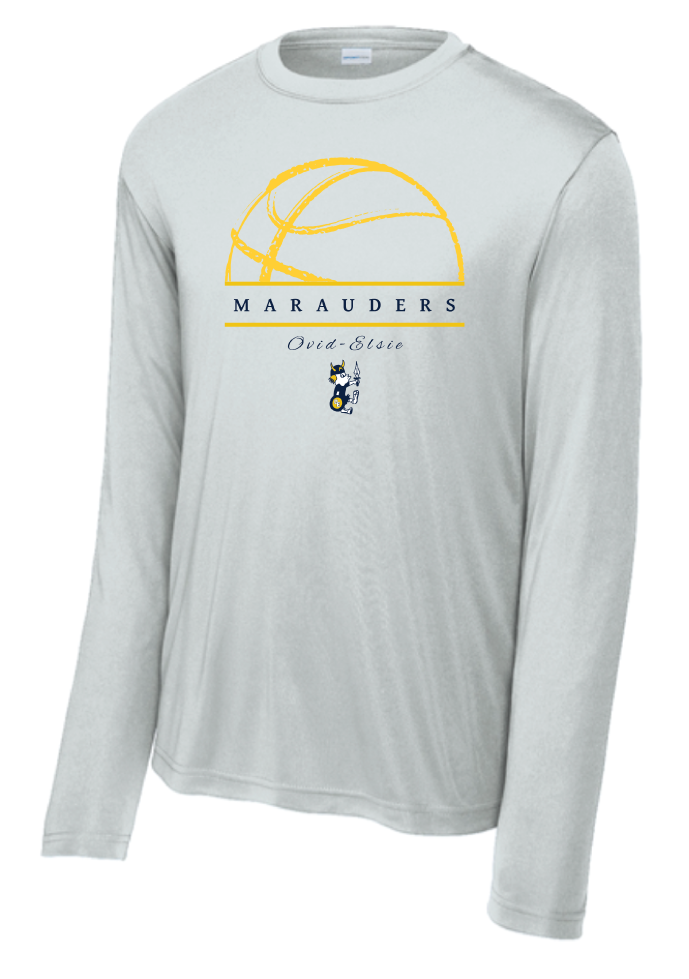2026 Ovid-Elsie Basketball Sport-Tek® Long Sleeve PosiCharge® Competitor™ Tee SILVER