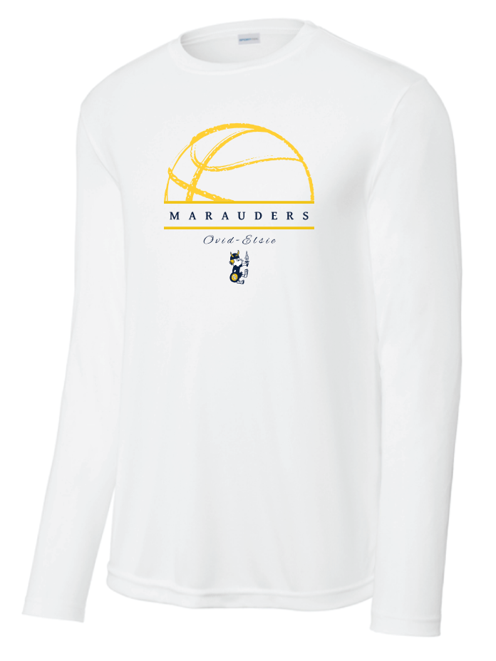 2026 Ovid-Elsie Basketball Sport-Tek® Long Sleeve PosiCharge® Competitor™ Tee WHITE